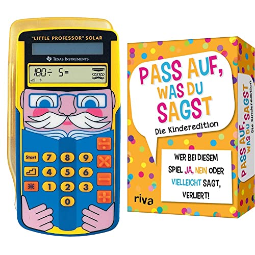 Texas Instruments Little Professor Rechentrainer, gelb-blau & Pass auf, was du sagst – Die Kinderedition: Wer bei diesem Spiel »Ja«, »Nein« oder »Vielleicht« SAGT, verliert! | Für Kinder ab 6 Jahren von Texas Instruments