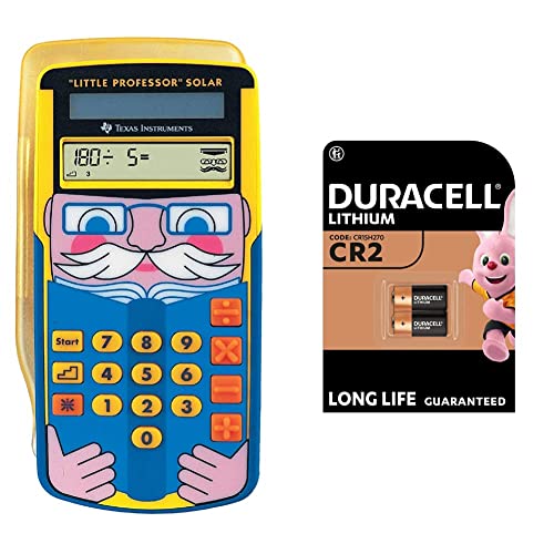 Texas Instruments Little Professor Rechentrainer + Duracell High Power Lithium CR2 Batterie 3 V, 2er-Packung (CR15H270) entwickelt für die Verwendung in Sensoren von Texas Instruments