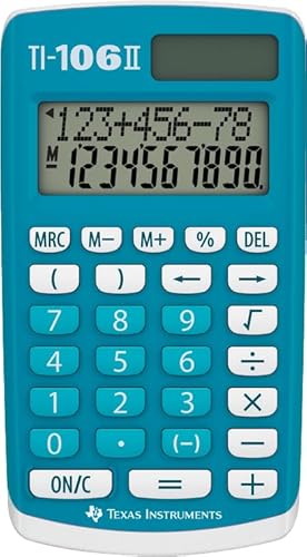 Texas Instruments TI-106 II – Solarwissenschaftlicher Taschenrechner, EIN robuster und benutzerfreundlicher Taschenrechner mit Vier Grundrechenarten, EN/GR/DU/FR von Texas Instruments