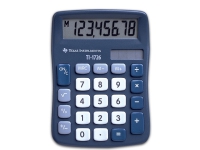 Texas Instruments TI-1726, Tasche, Einfacher Taschenrechner, 8 Ziffern, 1 Zeilen, Batterie/Solar, Blau von Texas Instruments