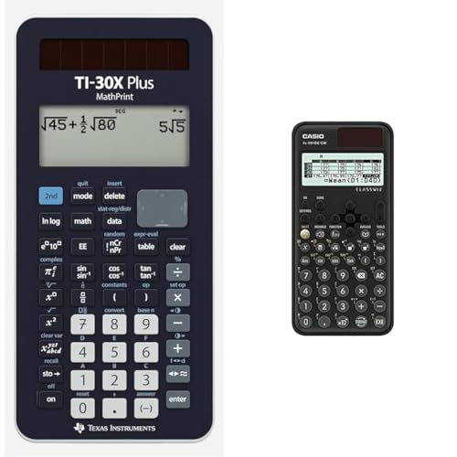 Texas Instruments TI-30X Plus MathPrint Wissenschaftlicher Schulrechner (4-zeilig) & Casio FX-991DE CW ClassWiz technisch wissenschaftlicher Rechner, deutsche Menüführung von Texas Instruments