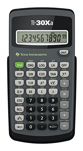 Texas Instruments TI-30XA Schulrechner (Einzeiliges, 10-stelliges Display, Batteriebetrieb) Grau Schwarz von Texas Instruments