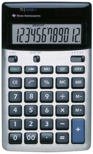 Texas Instruments TI-5018 SV Taschenrechner Silber Display (Stellen): 12 batteriebetrieben, solarbet von Texas Instruments