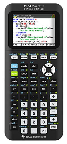 Texas Instruments TI-84 Plus CE-T Python Edition Grafischer Taschenrechner (Farbdisplay) Schwarz von Texas Instruments