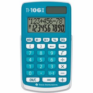 Texas Instruments Taschenrechner TI-106 8-stellig Batterie/Solarbetrieb blau von Texas Instruments