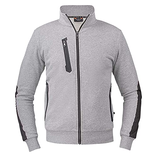 Texstar HC11 Herren Crew Cardigan, Größe 2XL, Grau/Schwarz von Texstar