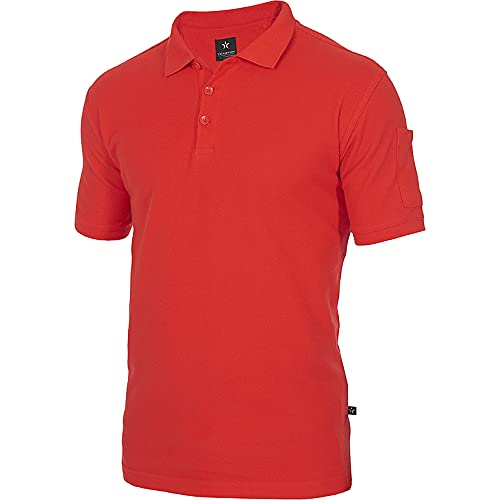 Texstar PS03 Herren Pikee Hemd mit Auffälligen Details, Größe XL, Rot von Texstar