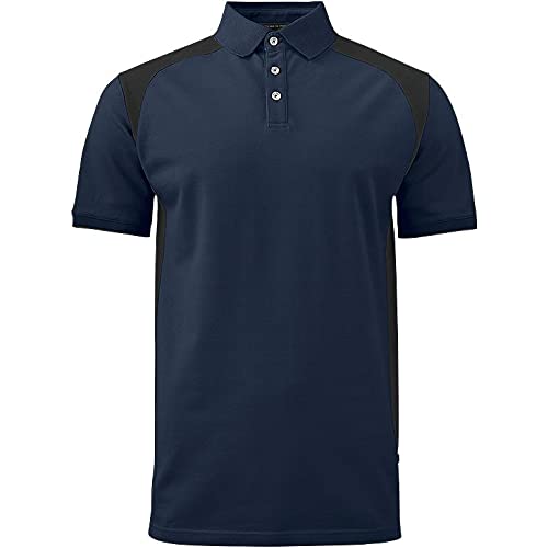 Texstar PS07 Herren Stretch Pikee Hemd mit Drei Knöpfen, Größe M, Marine von Texstar