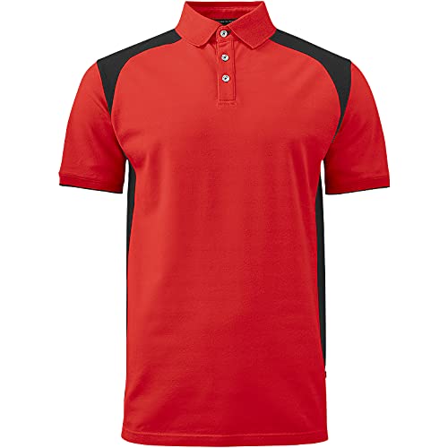 Texstar PS07 Herren Stretch Pikee Hemd mit Drei Knöpfen, Größe XL, Rot von Texstar