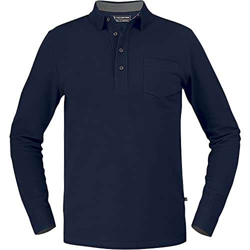 Texstar PS08 Unisex Langärmeliges Stretch Pikee Hemd, Größe 2XS, Marine von Texstar