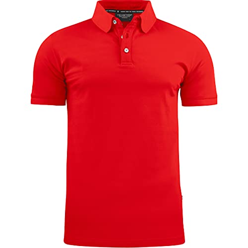 Texstar PS11 Herren Stretch Pikee Hemd, Größe 4XL, Rot von Texstar
