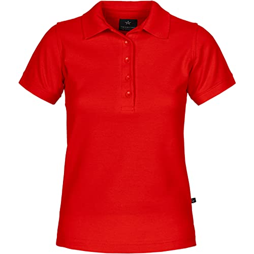 Texstar PSW4 Damen Pikee Hemd mit Ärmeltasche, Größe L, Rot von Texstar