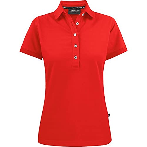 Texstar PW11 Damen Stretch Pikee Hemd, Größe M, Rot von Texstar