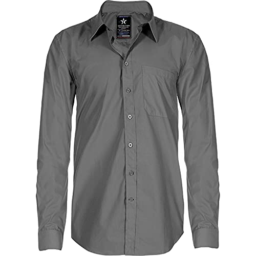 Texstar SH19 Herren Dress Hemd, Größe 4XL, Grau von Texstar