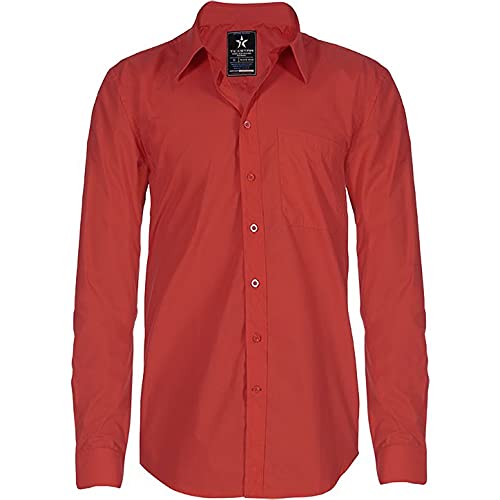 Texstar SH19 Herren Dress Hemd, Größe 4XL, Rot von Texstar