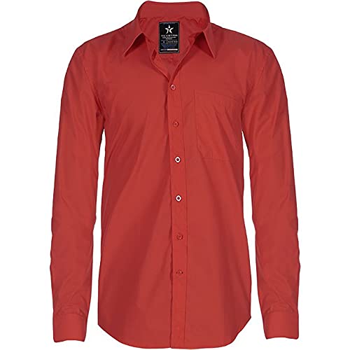 Texstar SH19 Herren Dress Hemd, Größe 4XL, Rot von Texstar