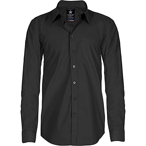 Texstar SH19 Herren Dress Hemd, Größe M, Schwarz von Texstar