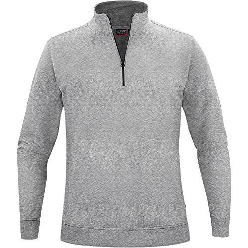 Texstar SW18 Unisex Crew Halbes Reißverschluss Sweatshirt, Größe L, Grau von Texstar