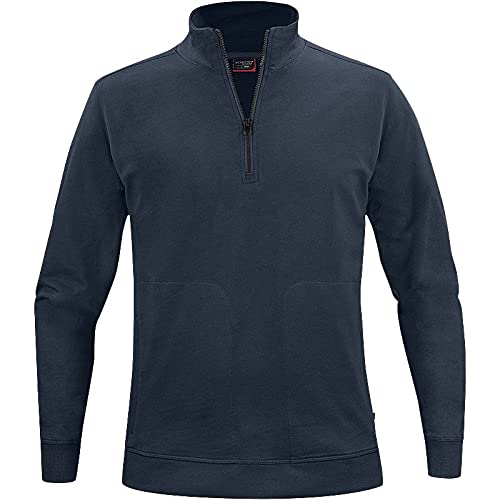 Texstar SW18 Unisex Crew Halbes Reißverschluss Sweatshirt, Größe L, Marine von Texstar