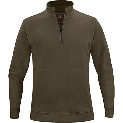 Texstar SW18 Unisex Crew Halbes Reißverschluss Sweatshirt, Größe XL, Grün von Texstar