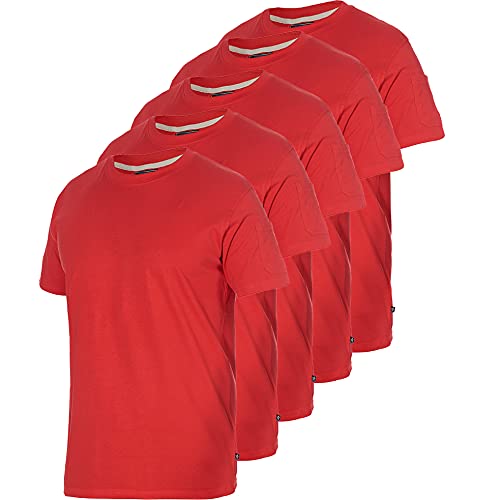 Texstar TS13 Herren Crew T-Hemd, 5er-Pack, Größe L, Rot von Texstar