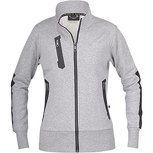 Texstar WC11 Damen Crew Cardigan, Größe 2XL, Grau/Schwarz von Texstar