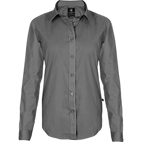 Texstar WS19 Damen Dress Hemd, Größe M, Grau von Texstar