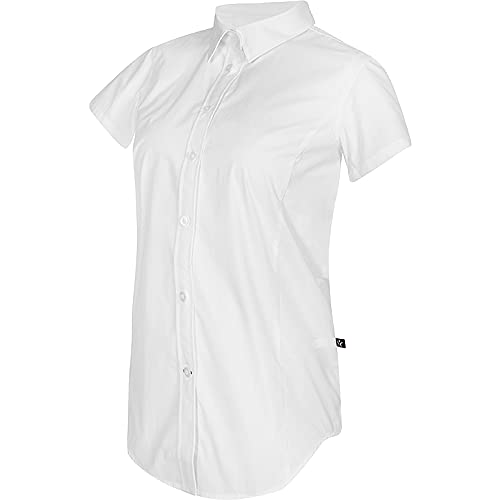 Texstar WS20 Damen Kurzärmelige Dress Hemd, Größe L, Weiß von Texstar