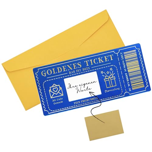 1 Stück Gutschein zum selber ausfüllen mit Rubbelaufkleber,Rubbelkarte zum beschriften mit Umschlägen,Goldene Ticket Rubbel-Geburtstagskarten,Geschenke für Frauen, Weihnachtsgeschenkkarten-Blau 1 Stück Gutschein zum selber ausfüllen mit Rubbelaufkleber,Rubbelkarte zum beschriften mit Umschlägen,Goldene Ticket Rubbel-Geburtstagskarten,Geschenke für Frauen, Weihnachtsgeschenkkarten-Blau von Teyomi