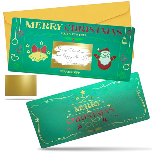 1 Weihnachtskarte mit Umschlag,Weihnachtskratzkarte Überraschungsgeschenk Enthüllung, 20cmx9cm Frohes neues Jahr Karte, Grüner Weihnachtsmann zum selber schreiben für Freundin,Ehefrau,Familie,Freund 1 Weihnachtskarte mit Umschlag,Weihnachtskratzkarte Überraschungsgeschenk Enthüllung, 20cmx9cm Frohes neues Jahr Karte, Grüner Weihnachtsmann zum selber schreiben für Freundin,Ehefrau,Familie,Freund von Teyomi