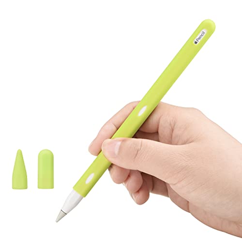 Apple Pencil 2 Hülle,Teyomi Schutzhülle für Apple Pencil 2 (2. Generation), Silikon, mit 2 Spitze(Green) von Teyomi