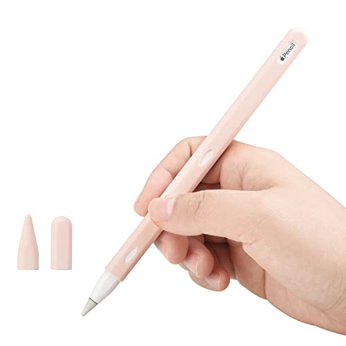 Apple Pencil 2 Hülle,Teyomi Schutzhülle für Apple Pencil 2 (2. Generation), Silikon, mit 2 Spitze(Pink) von Teyomi