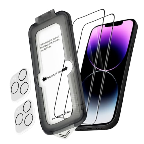 Teyomi 2 Stück Panzerglas für iPhone 13 Pro, 2 Stück Kameraschutz für iPhone 13 Pro, Schutzfolie kompatibel mit iPhone 13 Pro, Kratzfest, Kristallklar, 9H Härte Folie, Anti-Fingerabdruck von Teyomi