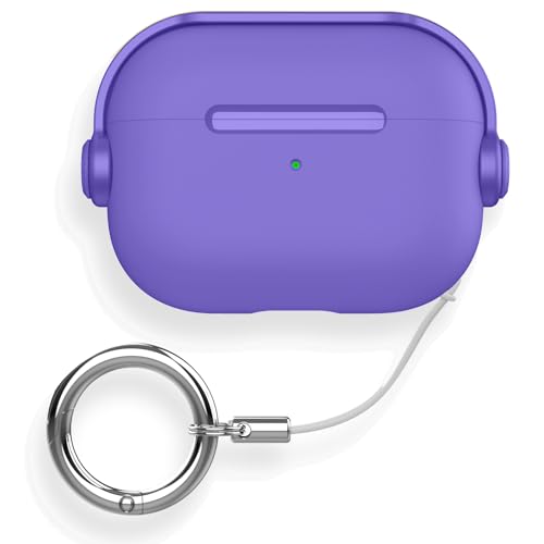 Teyomi TPU Hülle für AirPods Pro 2. Generation, Schutzhülle für Apple Airpods Pro 2 mit Karabiner, Airpods Pro 2 Case mit Schloss [Musik Kopfhörer Design] (Charmantes Lila) von Teyomi