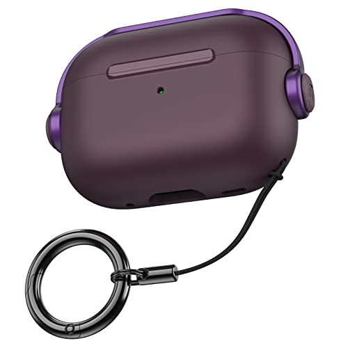 Teyomi TPU Hülle für AirPods Pro 2. Generation, Schutzhülle für Apple Airpods Pro 2 mit Karabiner, Airpods Pro 2 Case mit Schloss [Musik Kopfhörer Design] (Violett) von Teyomi