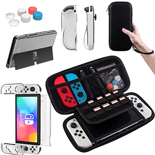 Teyomi Tasche Kompatibel mit Nintendo Switch OLED Modell 2021, Nintendo Switch OLED Zubehör Bundle mit Tasche,Schutzfolie, Transparent Hülle für Nintendo Switch OLED, Case für Joy-Con,Joystick-Kappen Teyomi Tasche Kompatibel mit Nintendo Switch OLED Modell 2021, Nintendo Switch OLED Zubehör Bundle mit Tasche,Schutzfolie, Transparent Hülle für Nintendo Switch OLED, Case für Joy-Con,Joystick-Kappen von Teyomi