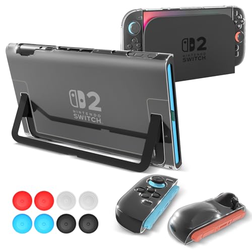 Teyomi Transparent Hülle Kompatibel mit Nintendo Switch 2, Case für Nintendo Switch 2, Soft TPU Joy-Con Griff Case and Hard PC Dockable Schutzhülle für Nintendo Switch 2 with 8 Stück Joystick Kappen Teyomi Transparent Hülle Kompatibel mit Nintendo Switch 2, Case für Nintendo Switch 2, Soft TPU Joy-Con Griff Case and Hard PC Dockable Schutzhülle für Nintendo Switch 2 with 8 Stück Joystick Kappen von Teyomi