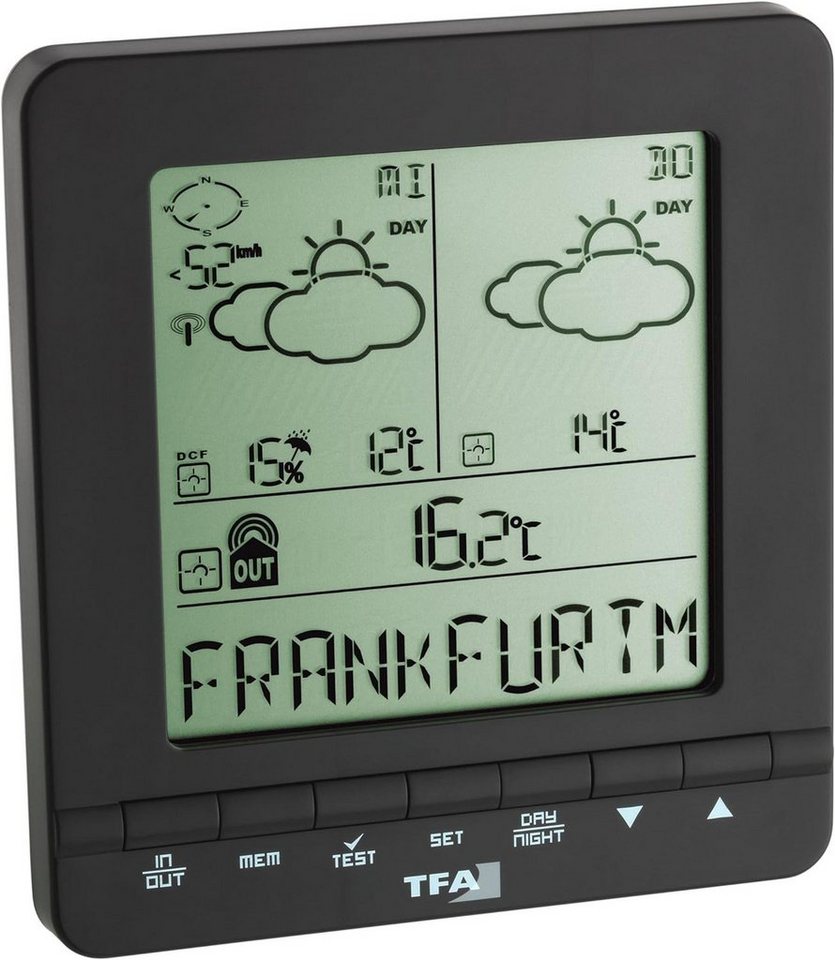 Tfa TFA Dostmann Meteotime Easy Wetter Info Center und Außentemperatur Wetterstation (Digitales Display, Drahtlos, Funkübertragung) von Tfa