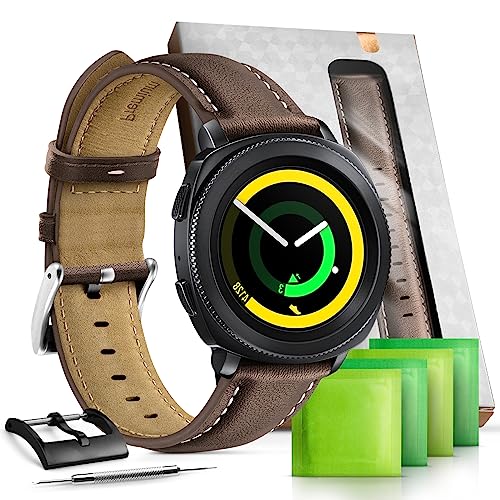 Th-some 20mm Lederarmband kompatibel mit Samsung Galaxy Watch 4 40mm Uhrenarmband Weich Quick Release Ersatzarmbänder für Samsung Galaxy Watch 5/Watch 5 Pro/Galaxy Watch 6/Watch 3 41mm von Th-some