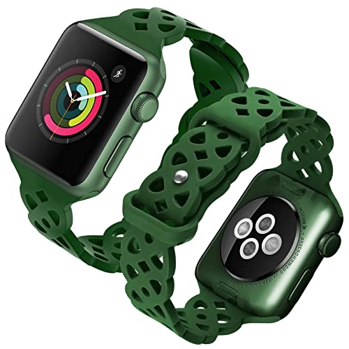 Th-some Armband Kompatibel mit Apple Watch Uhrenarmband 41mm 40mm 38mm, Atmungsaktives Silikon Sport Ersatzarmband Kompatibel mit iWatch Series SE 7 6 5 4 3 2 1 von Th-some