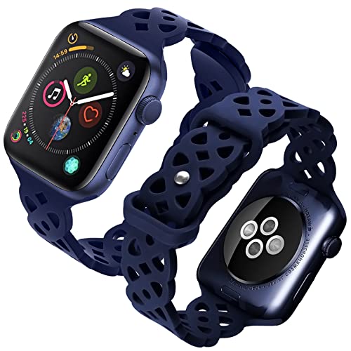 Th-some Armband Kompatibel mit Apple Watch Uhrenarmband 45mm 44mm 42mm, Atmungsaktives Silikon Sport Ersatzarmband Kompatibel mit iWatch Series SE 7 6 5 4 3 2 1 von Th-some