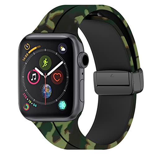 Th-some Armband kompatibel mit Apple Watch Armbander 45mm 44mm 42mm, Silikon Ersatzarmbänd Sport Magnetisches Uhrenarmband Kompatibel mit iWatch Series SE 8 7 6 5 4 3 2 1 von Th-some