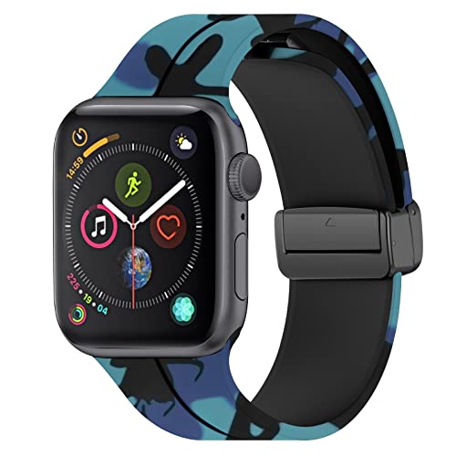 Th-some Armband kompatibel mit Apple Watch Armbander 45mm 44mm 42mm, Silikon Ersatzarmbänd Sport Magnetisches Uhrenarmband Kompatibel mit iWatch Series SE 8 7 6 5 4 3 2 1 von Th-some