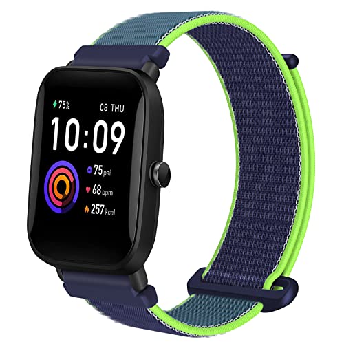 Th-some Nylon Armband für Amazfit GTS 3, 20mm Sportarmband Verstellbares Klettverschluss Ersatzarmband Kompatibel mit Amazfit GTS/GTS 2 Mini/GTS 2/GTS 2e/Amazfit Bip/Bip Lite Uhrenarmband von Th-some