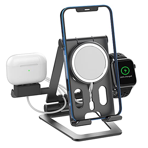 3-in-1 Handy-Ständer, kompatibel mit Magsafe, Ladestation für Apple Watch Ladestation Dock und Airpods1/Airpods2/Airpods PRO, kompatibel mit iWatch Serie 6/5/4/3/2/1, iPhone 12 Serie 3-in-1 Handy-Ständer, kompatibel mit Magsafe, Ladestation für Apple Watch Ladestation Dock und Airpods1/Airpods2/Airpods PRO, kompatibel mit iWatch Serie 6/5/4/3/2/1, iPhone 12 Serie von ThEast