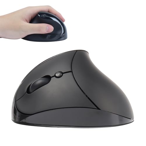 Thanice Kabellose Maus für Linkshänder, wiederaufladbar, 2,4 G, ergonomisch, vertikal, 6 Tasten, optische schnurlose Maus mit USB-Empfänger, 3 einstellbare DPI, für Computer, Laptop, Desktop, PC von Thanice
