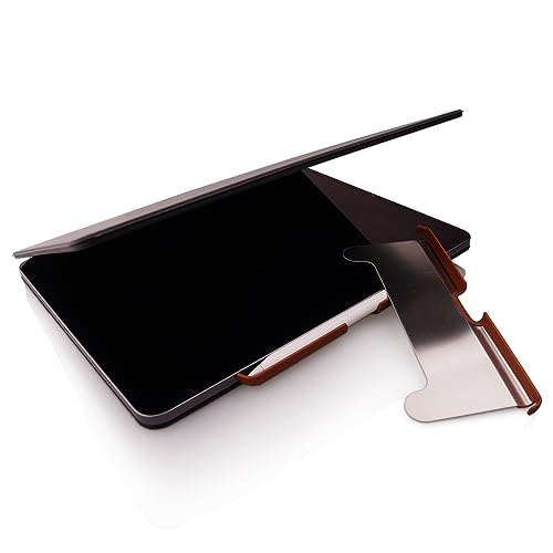 Thankscase Stifthalter Kompatibel mit Apple Pencil 2, für Magic Keyboard, Keyboard Folio Case, Handgefertigte Ultradünne Stahlplatte Plus Leder, Stoppen Sie Bleistift Fallen.Braunes Leder von Thankscase