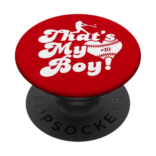 Custom Das ist mein Junge #10 Trikot Baseball Mama Baseball Papa PopSockets Klebender PopGrip Custom Das ist mein Junge #10 Trikot Baseball Mama Baseball Papa PopSockets Klebender PopGrip von That's My Boy Baseball Number Jersey Favorites