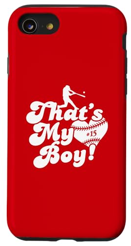 Custom Das ist mein Junge #15 Trikot Baseball Mama Baseball Papa Hülle für iPhone SE (2020) / 7 / 8 von That's My Boy Baseball Number Jersey Favorites