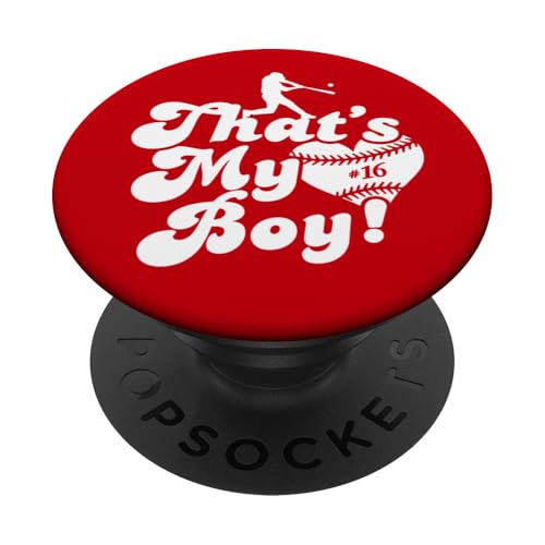 Custom Das ist mein Junge #16 Trikot Baseball Mama Baseball Papa PopSockets Klebender PopGrip Custom Das ist mein Junge #16 Trikot Baseball Mama Baseball Papa PopSockets Klebender PopGrip von That's My Boy Baseball Number Jersey Favorites